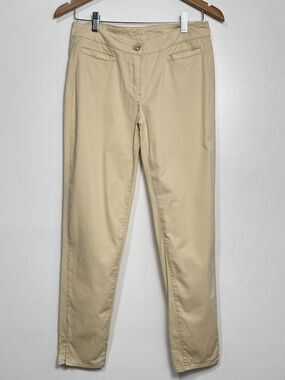 Roberto Cavalli Class Slim Chino Pants Ankle Length Mid Rise Cream Beige Size 8